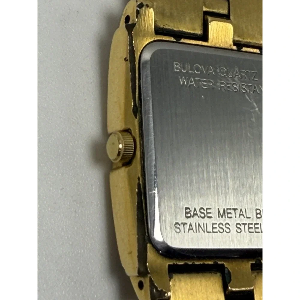 Caravelle By Bulova 44D05 Mens Tank Watch New Battery 26MM 8.5